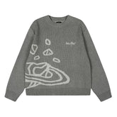 Broken Planet Planet Star Jacquard Crewneck Knit Sweater - Grey