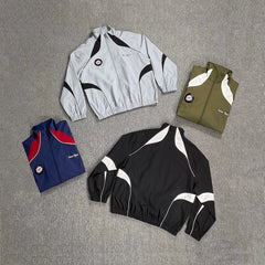 Broken planet, trendy retro street style, contrasting color splicing, embroidered badge, thin windbreaker jacket, ins