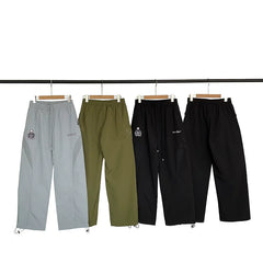 Broken planet American high street letter logo embroidered loose straight tube woven splicing casual pants trendy