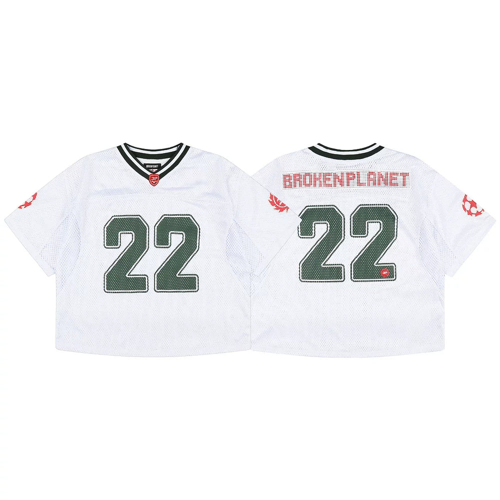 Broken Planet High Street Mesh Short Sleeve Sports and Leisure Basketball Men's and Women's Loose Shirt V-neck T-shirt