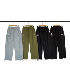 Broken planet American high street letter logo embroidered loose straight tube woven splicing casual pants trendy