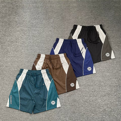 Broken planet, trendy high street, retro sports and leisure, summer color blocking splicing, woven quick drying shorts for men