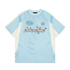 Broken planet shirt, American high street fashion brand, summer sports and leisure contrasting color jersey, short sleeved T-shirt