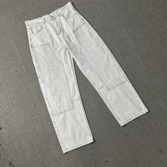Broken planet jeans, American high street vibe, niche design, trendy loose straight leg jeans