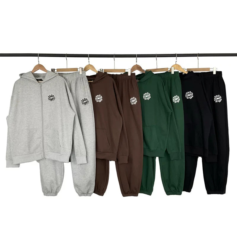 Broken Planet Fashion Autumn/Winter Sports and Leisure Set with Velvet Cardigan Hoodie Pants for Men and Women FOG