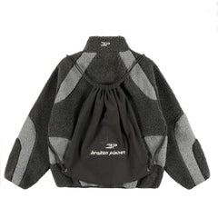 Broken planet, trendy retro autumn and winter casual niche design, warm fleece jacket jacket, ins