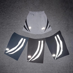 Broken Planet Street Retro Contrast Reflective Strip Letter Logo Printed Quick Drying Beach Shorts