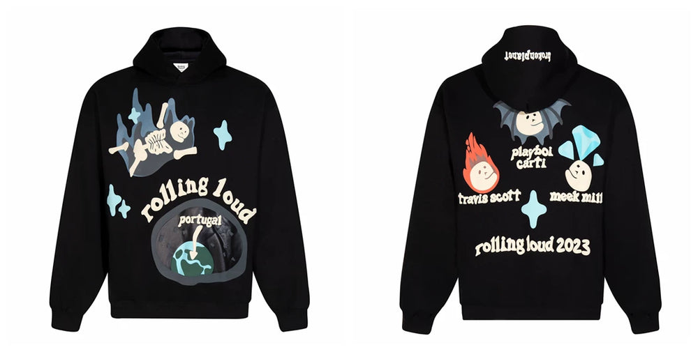 Broken planet hoodie, trendy high street, autumn and winter casual foam printed fleece couple hooded sweatshirt (32)