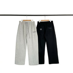 Broken planet letter embroidery and velvet sweatpants, American street sports and casual men's and women's straight leg pants ins