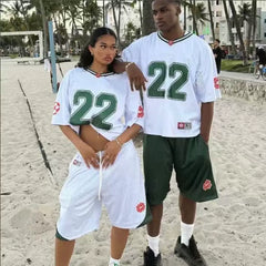 Broken Planet High Street Mesh Short Sleeve Sports and Leisure Basketball Men's and Women's Loose Shirt V-neck T-shirt
