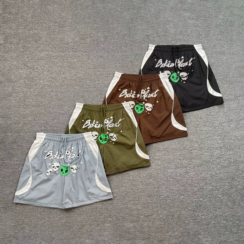 Broken Planet American High Street Trendy Brand Sports and Leisure Color Contrast Splicing Woven Nylon Beach Shorts Summer