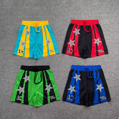 Broken planet, trendy and fashionable street style, summer casual, color blocking, embroidery, woven, quick drying beach shorts, ins