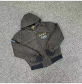 Broken Planet Patched Hooded Work Bomber Jacket - Dark Grey