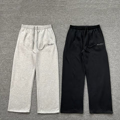 Broken Planet American High Street Trendy Brand Letter Emblem Embroidered Loose and Velvet Straight Leg Casual Pants Fog