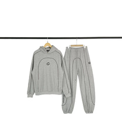 Broken planet tracksuit, trendy and retro high street, autumn and winter velvet sports and leisure hoodie set