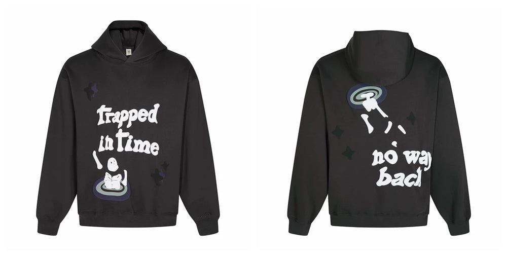 Broken planet hoodie, trendy high street, autumn and winter casual foam printed fleece couple hooded sweatshirt (23)