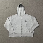 Broken Planet Knit Full Zip Hooded Cardigan - Heather Grey