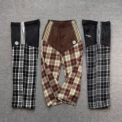 Broken Planet American High Street Trendy Brand Retro Contrast Casual Stripe Embroidered Checkered Straight Pants ins