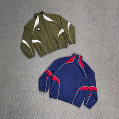 Broken planet, trendy retro street style, contrasting color splicing, embroidered badge, thin windbreaker jacket, ins