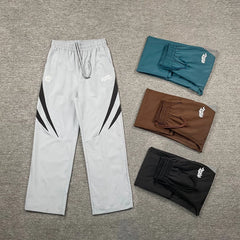Broken Planet High Street Retro Casual Reflective Printed Design Loose Woven Drawstring Straight Pants Trendy