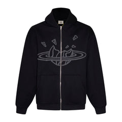 Broken Planet American High Street Trendy Brand Autumn/Winter Sports and Leisure Loose Velvet Cardigan Hoodie Fog (2)