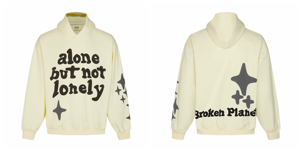 Broken planet hoodie, trendy high street, autumn and winter casual foam printed fleece couple hooded sweatshirt (20)