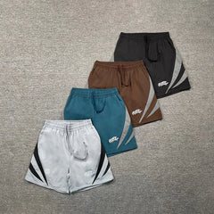 Broken Planet Street Retro Contrast Reflective Strip Letter Logo Printed Quick Drying Beach Shorts