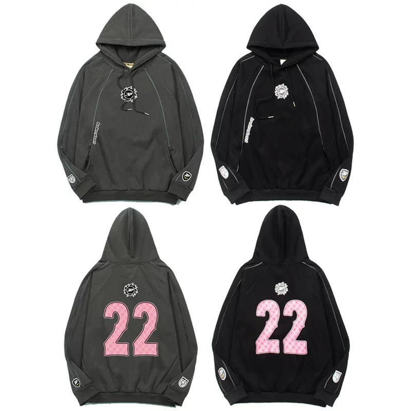 Broken Planet American High Street Trendy Brand Letter Logo Foam Printed Reflective Strip with Velvet Hoodie