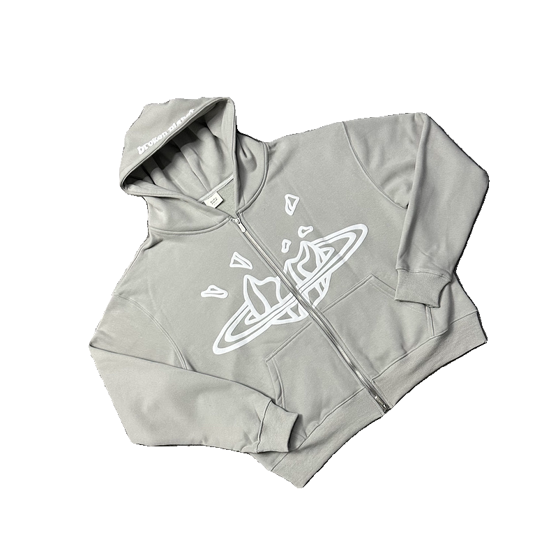 BROKEN PLANET is a niche European and American fashion brand with foam printing, loose cotton hoodie, zipper, hooded jacket, FOG
