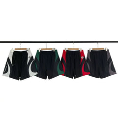 Broken Planet Hip Hop Street Retro Summer Color Match Splicing Embroidered Woven Speed Drying Shorts Fog