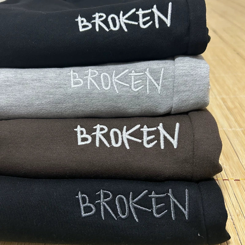 Broken Planet shorts, European and American high street fashion brands, summer sports and leisure, embroidered loose cotton five quarter pants