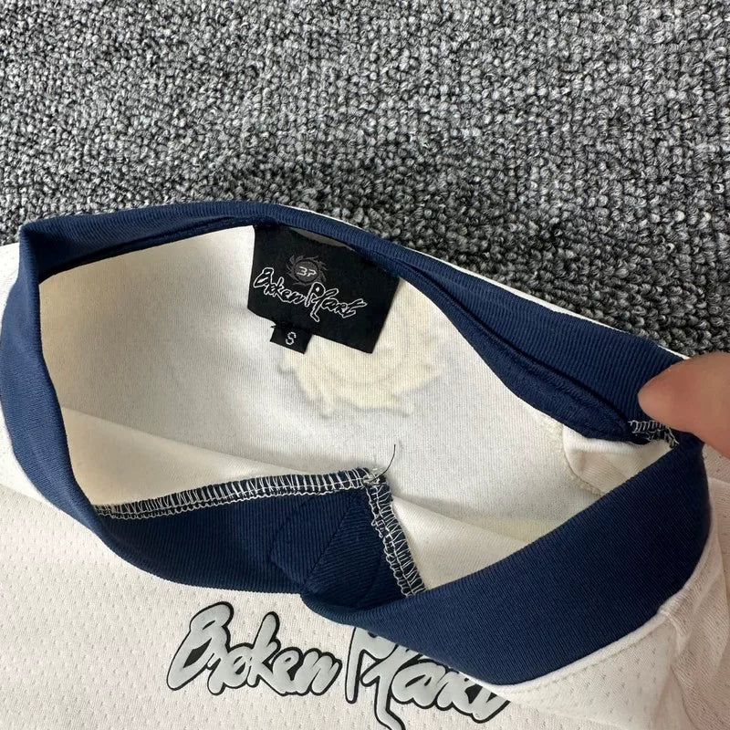 Broken Planet American high street fashion brand summer sports contrasting mesh breathable jersey V-neck short sleeved T-shirt