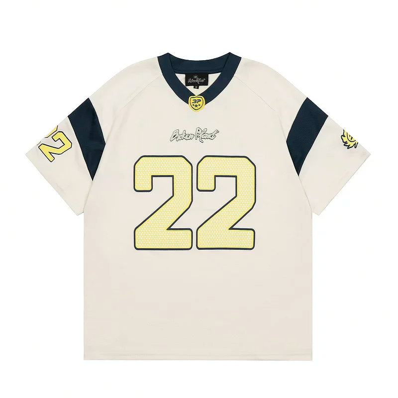 Broken Planet American high street fashion brand summer sports contrasting mesh breathable jersey V-neck short sleeved T-shirt
