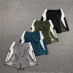 Broken planet European and American high street trendy brand retro letter logo embroidered contrasting woven beach shorts fog