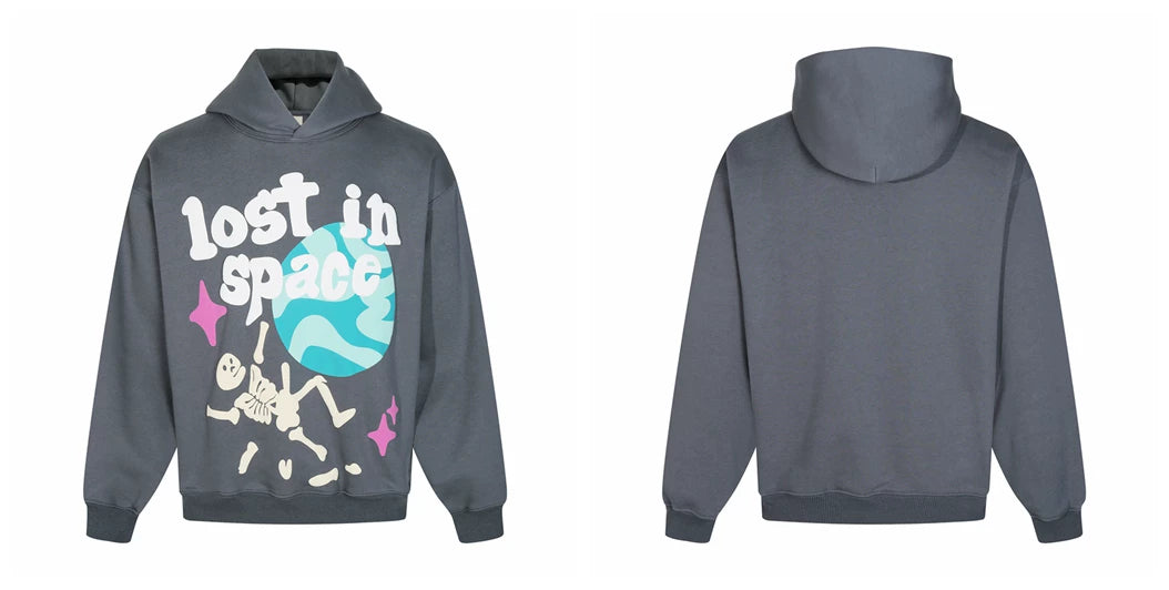 Broken planet hoodie, trendy high street, autumn and winter casual foam printed fleece couple hooded sweatshirt (17)