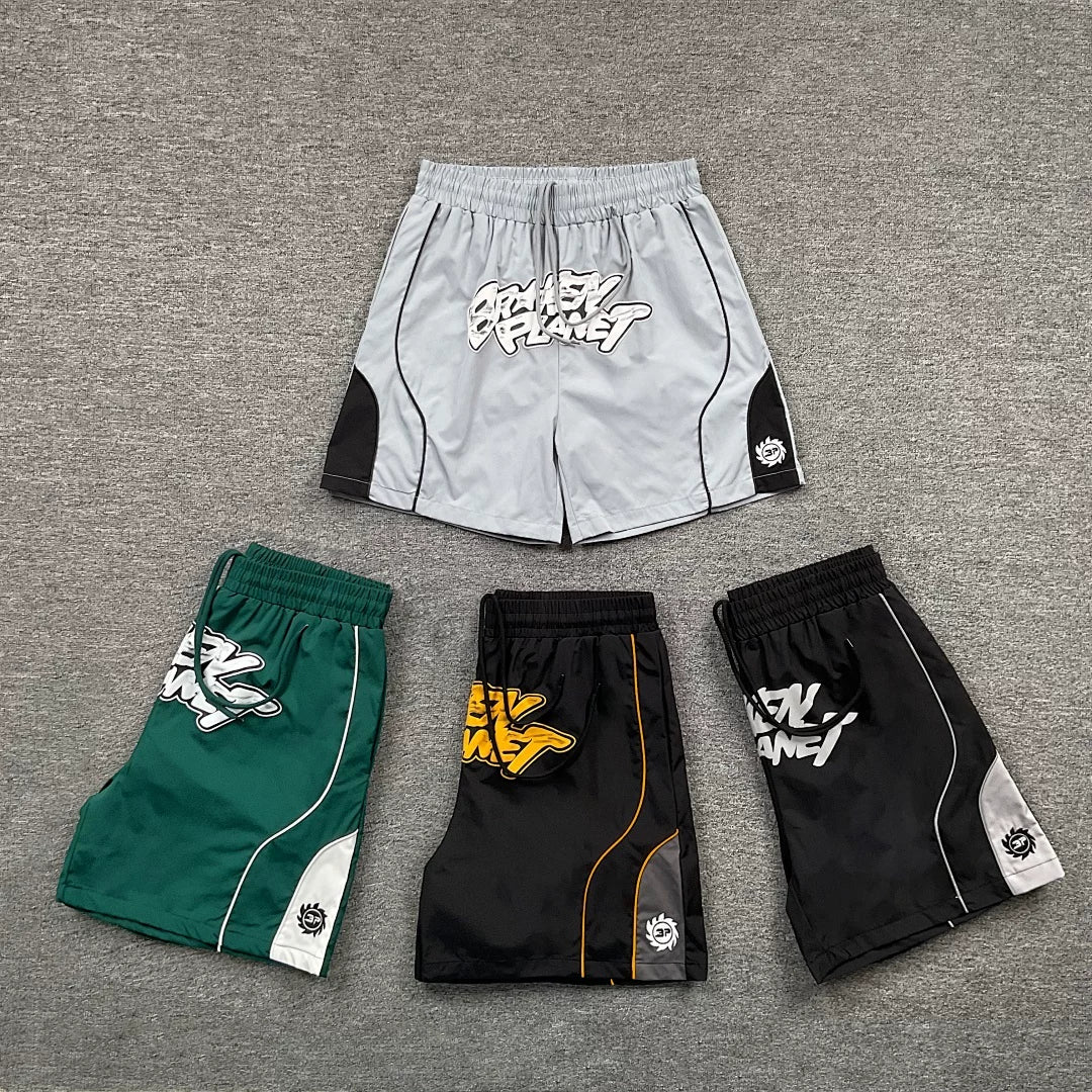 Broken Planet American high street trendy brand retro contrasting color casual woven nylon quick drying beach shorts summer