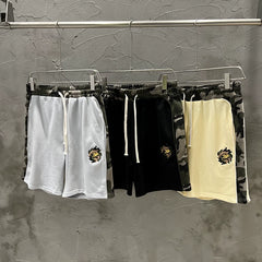 Broken Planet High Street Summer Sports and Leisure Colorful Splicing Camo Pure Cotton T-shirt Shorts Set