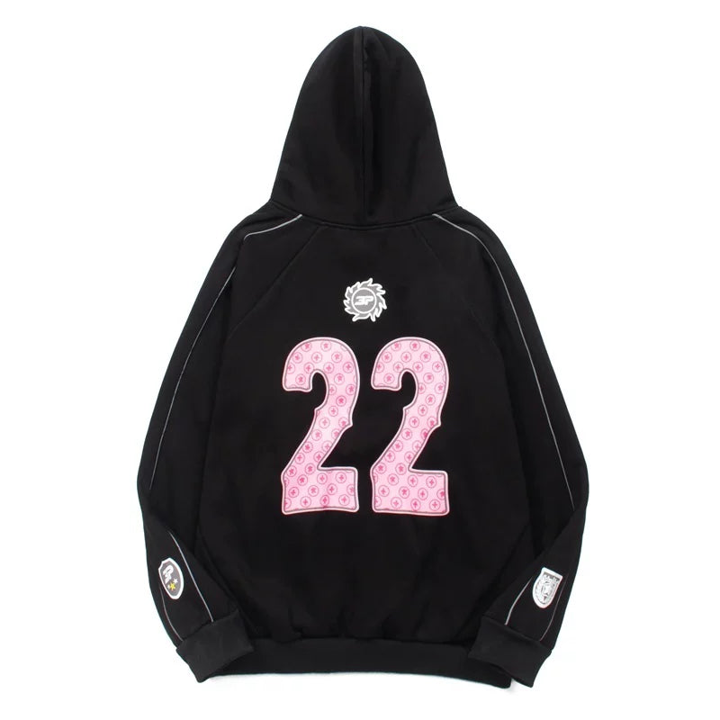 Broken Planet American High Street Trendy Brand Letter Logo Foam Printed Reflective Strip with Velvet Hoodie