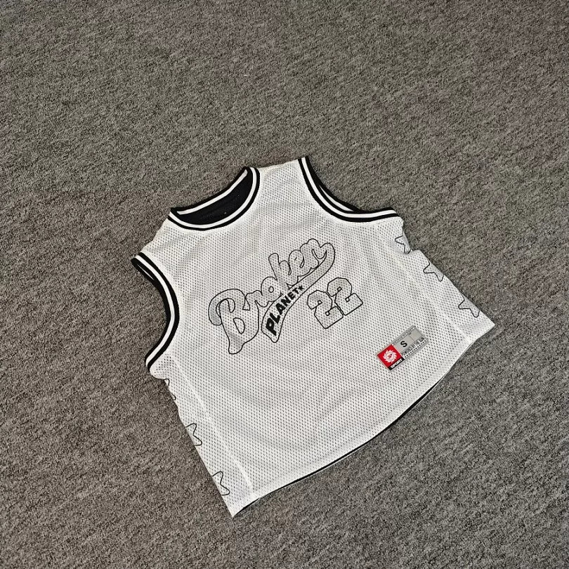 Broken Planet Street Style Summer Sports Mesh Breathable Basketball Double sided Sleeveless Tank Top Sweatshirt