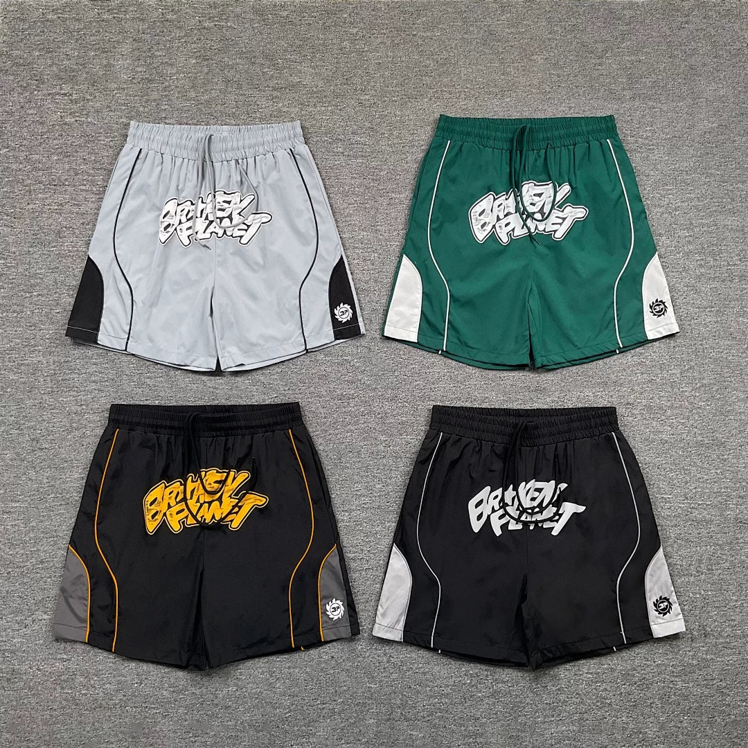 Broken Planet American high street trendy brand retro contrasting color casual woven nylon quick drying beach shorts summer