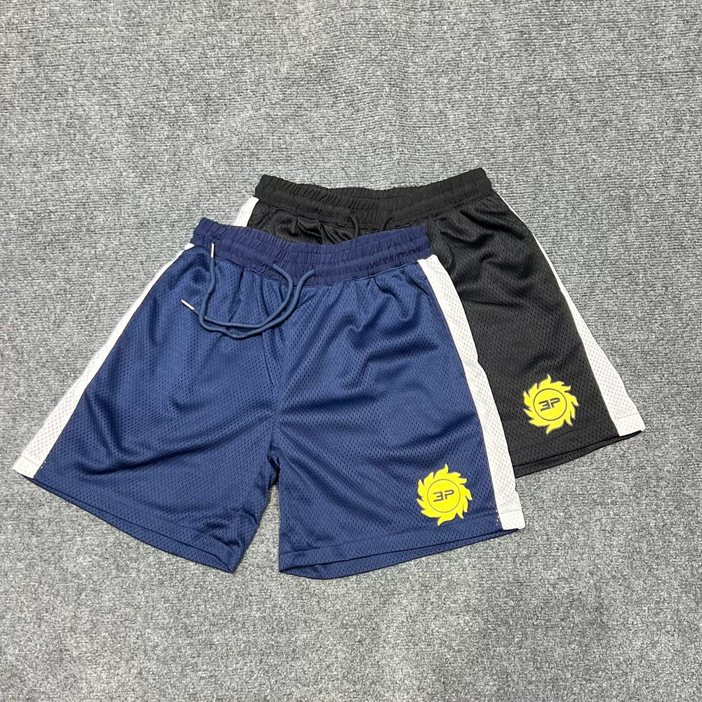 Broken Planet American High Street Trendy Brand Summer Sports and Leisure Mesh Breathable Drawstring Shorts for Men and Women Fog
