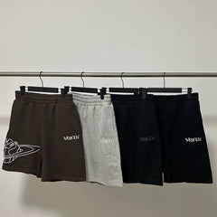 Broken Planet shorts, European and American high street fashion brands, summer sports and leisure, embroidered loose cotton five quarter pants