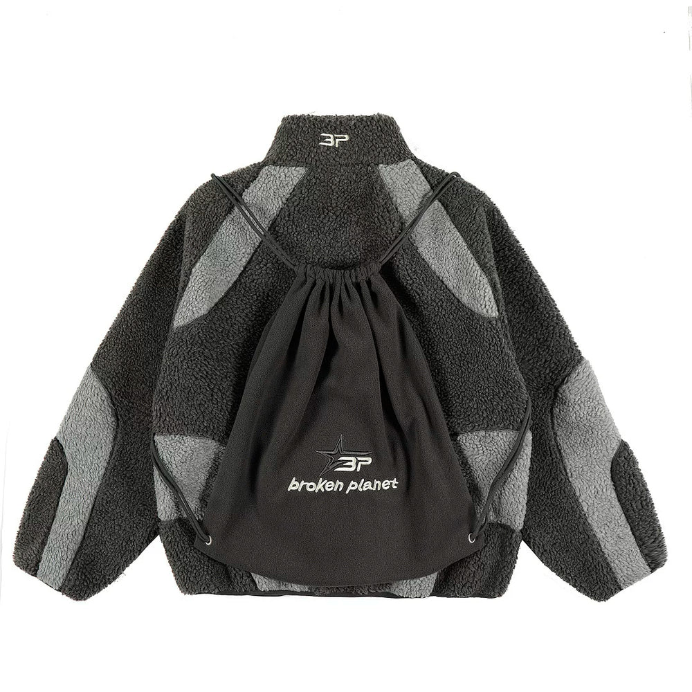 Broken planet, trendy retro autumn and winter casual niche design, warm fleece jacket jacket, ins