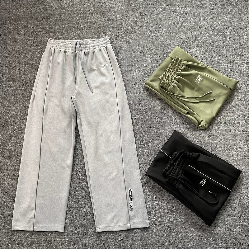 Broken planet American high street letter logo embroidered loose cotton straight leg sports casual pants trendy