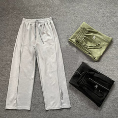 Broken planet American high street letter logo embroidered loose cotton straight leg sports casual pants trendy