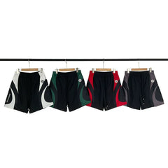 Broken Planet Hip Hop Street Retro Summer Color Match Splicing Embroidered Woven Speed Drying Shorts Fog