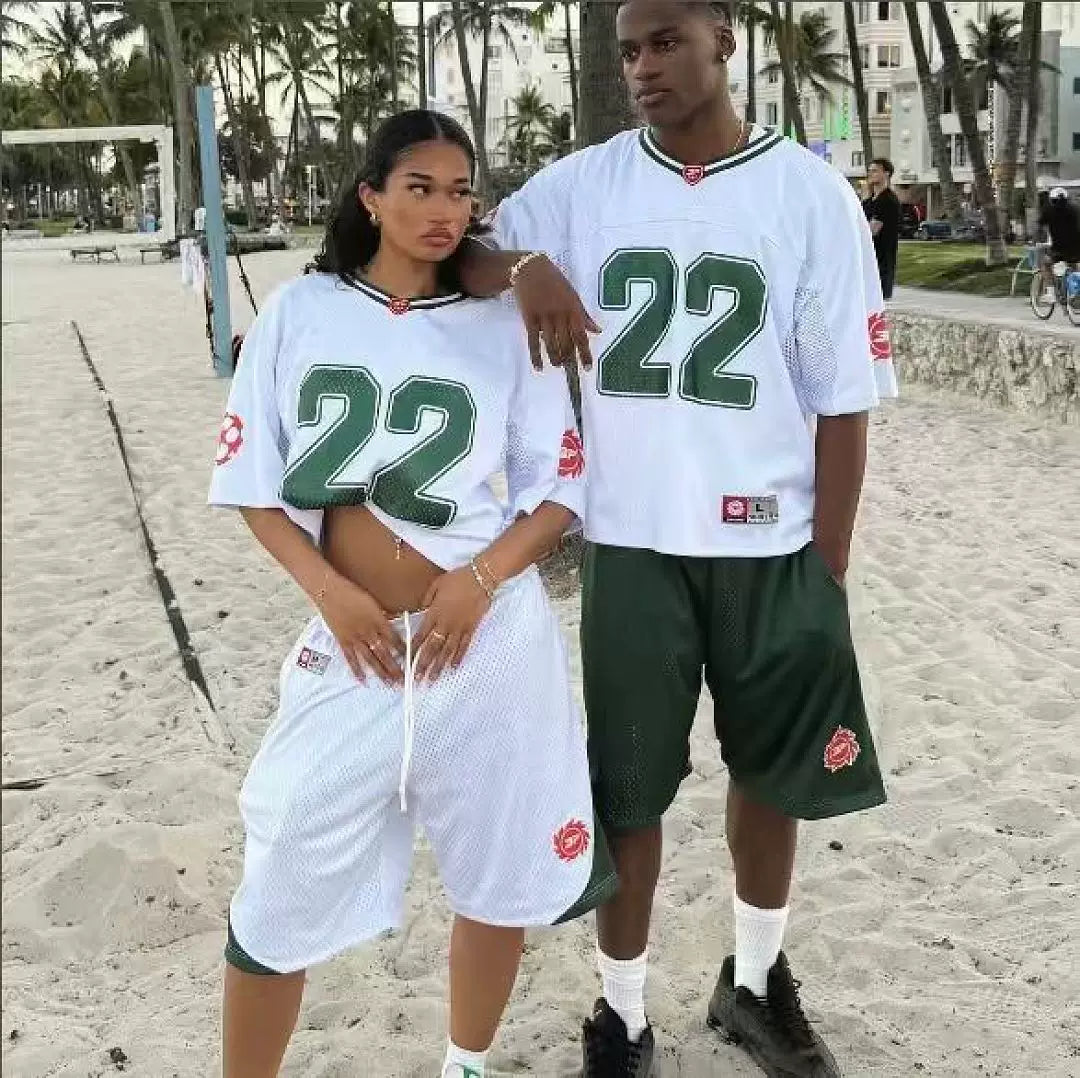 Broken Planet High Street Mesh Short Sleeve Sports and Leisure Basketball Men's and Women's Loose Shirt V-neck T-shirt