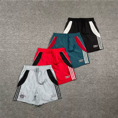 Broken planet, trendy high street, retro summer, contrasting colors, embroidered badges, striped quick drying beach shorts for men