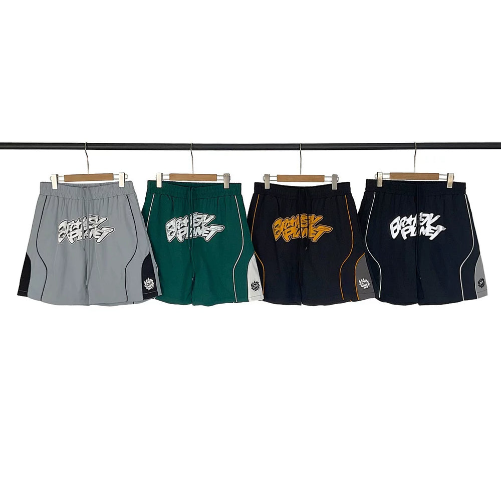 Broken Planet American high street trendy brand retro contrasting color casual woven nylon quick drying beach shorts summer