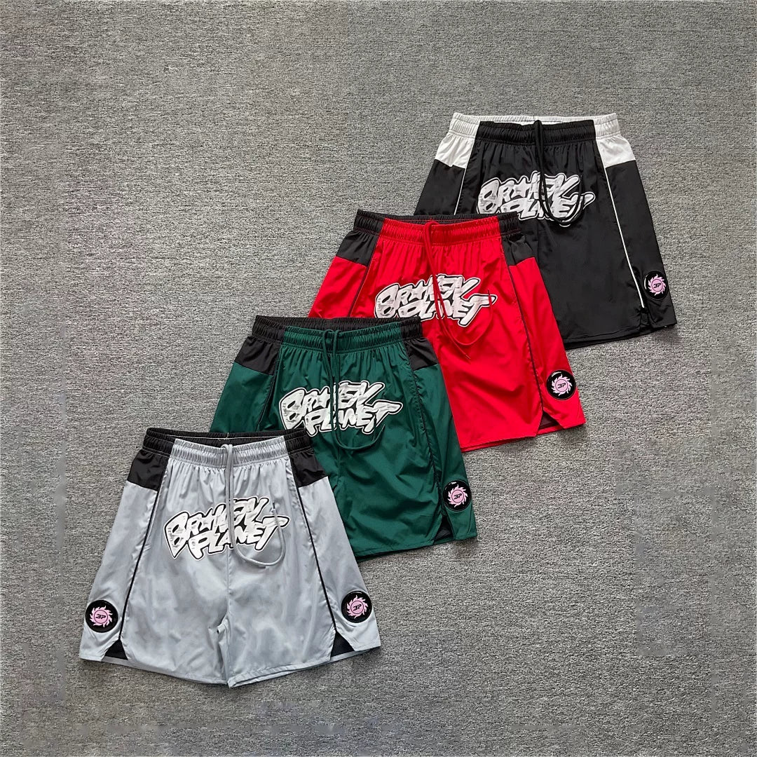 Broken Planet American High Street Trendy Brand Summer Casual Color Contrasting Retro Woven Speed Drying Beach Shorts ins